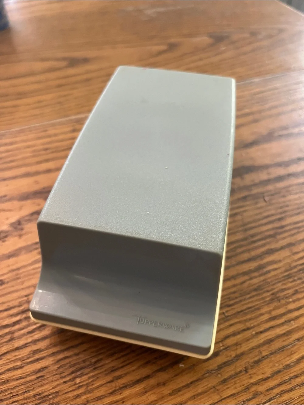 Tupperware Rectangular Light Blue Ceramic Butter Dish with Cream Base